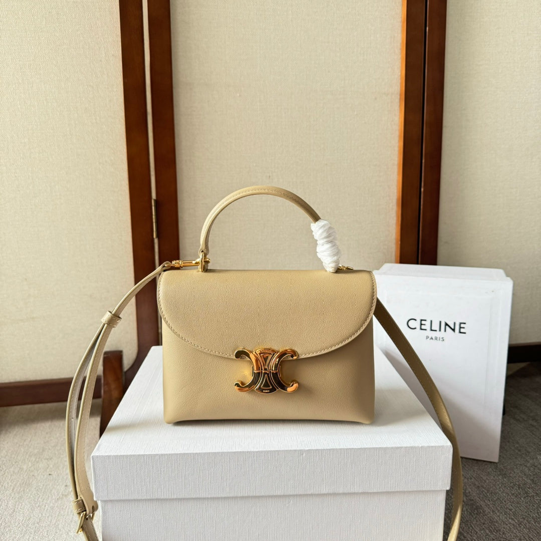 CELINE TEEN NINO BAG 20 IN PARMESEAN YELLOW SOFT CALFSKIN GOLD HARDWARE