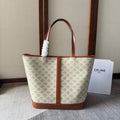 CELINE TRIOMPHE CANVAS 31.5 IN PRINTED CALFSKIN BROWN WHITE