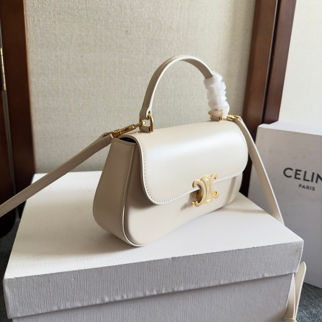 CELINE TEEN LOLA 20 IN WHITE CALFSKIN GOLD HARDWARE