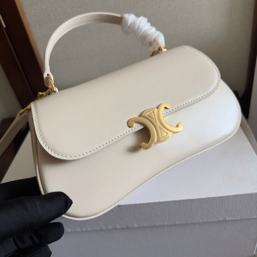CELINE TEEN LOLA 20 IN WHITE CALFSKIN GOLD HARDWARE