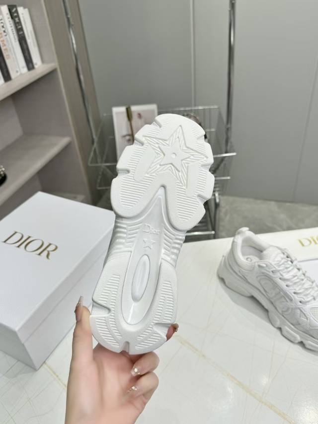 DIOR CD CHORONO SNEAKER IN WHITE MESH