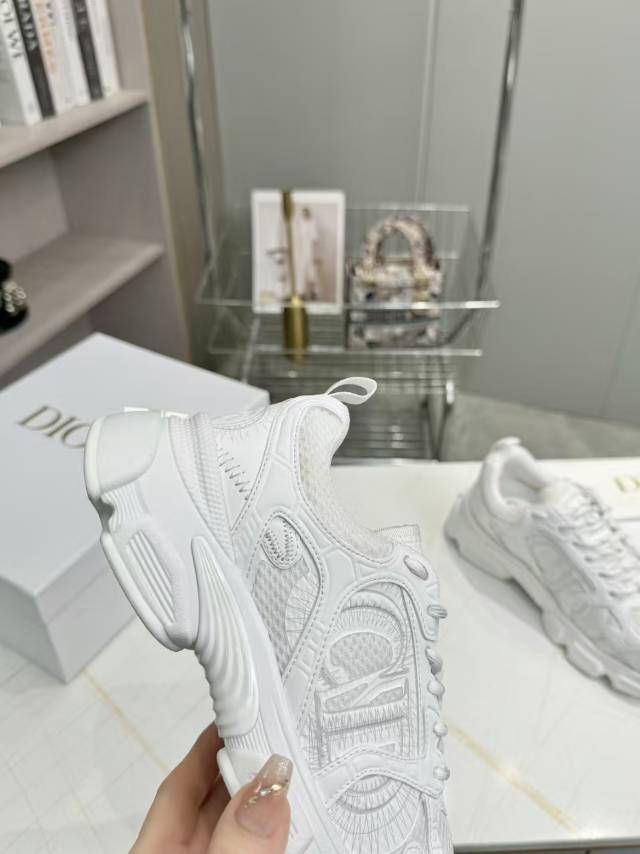 DIOR CD CHORONO SNEAKER IN WHITE MESH