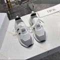 DIOR CD RUN SNEAKER 25S IN BLACK AND WHITE MESH FABRIC TWO-TONE SOLE