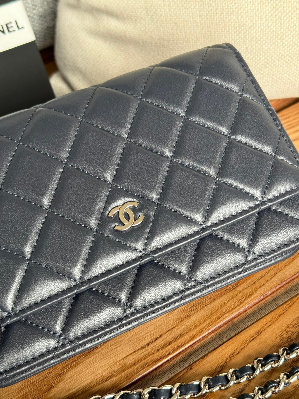 CHANEL WOC ENTRUPY 19 BAG IN INDIGO BLUE CALFSKIN