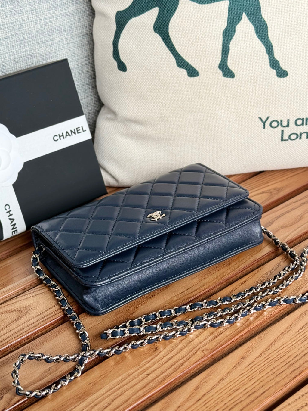CHANEL WOC ENTRUPY 19 BAG IN INDIGO BLUE CALFSKIN