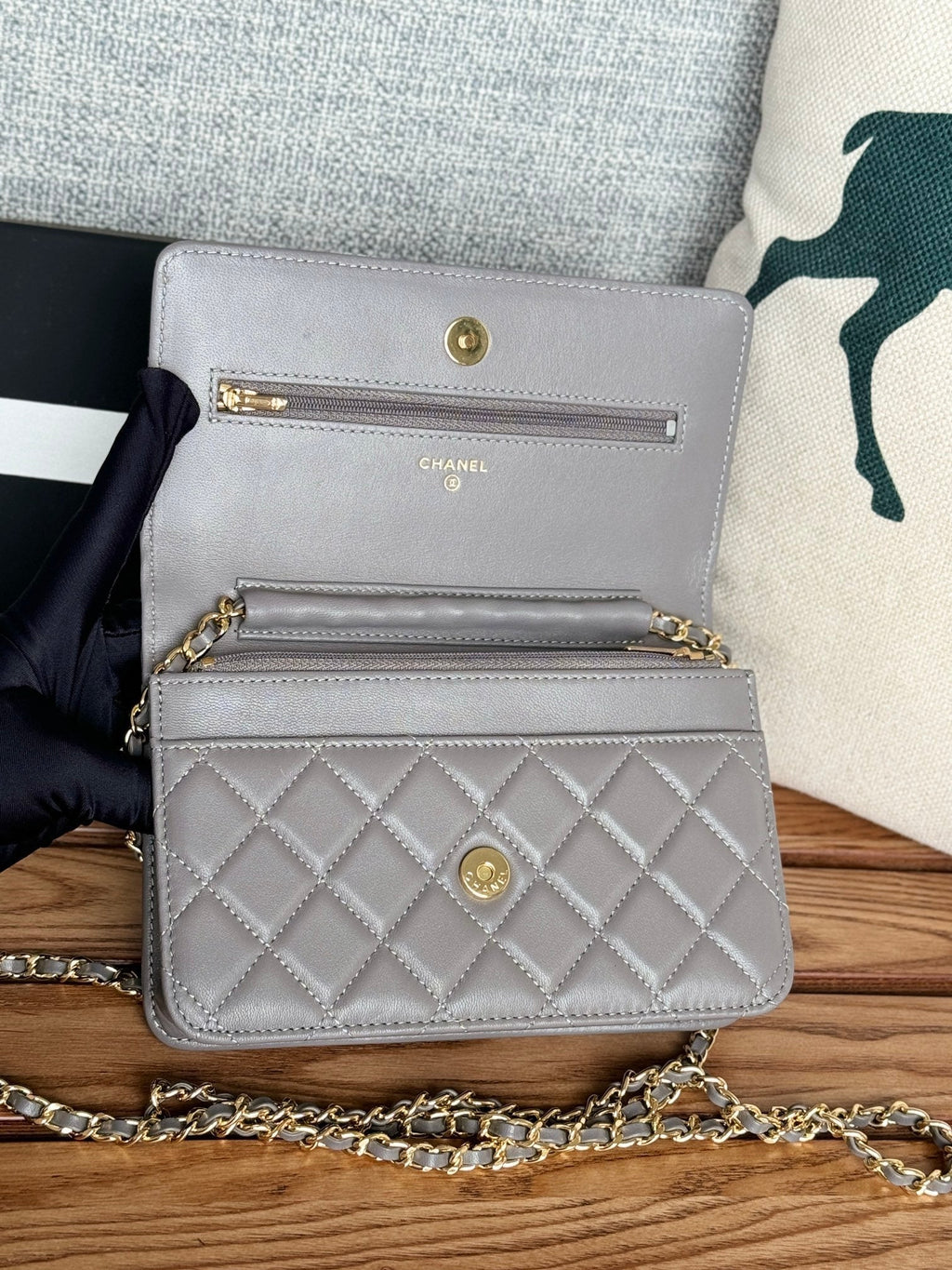 CHANEL WOC ENTRUPY 19 BAG IN SPANISH GREY CALFSKIN
