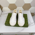 GUCCI JULIO SNEAKER WITH WEB WHITE CANVAS