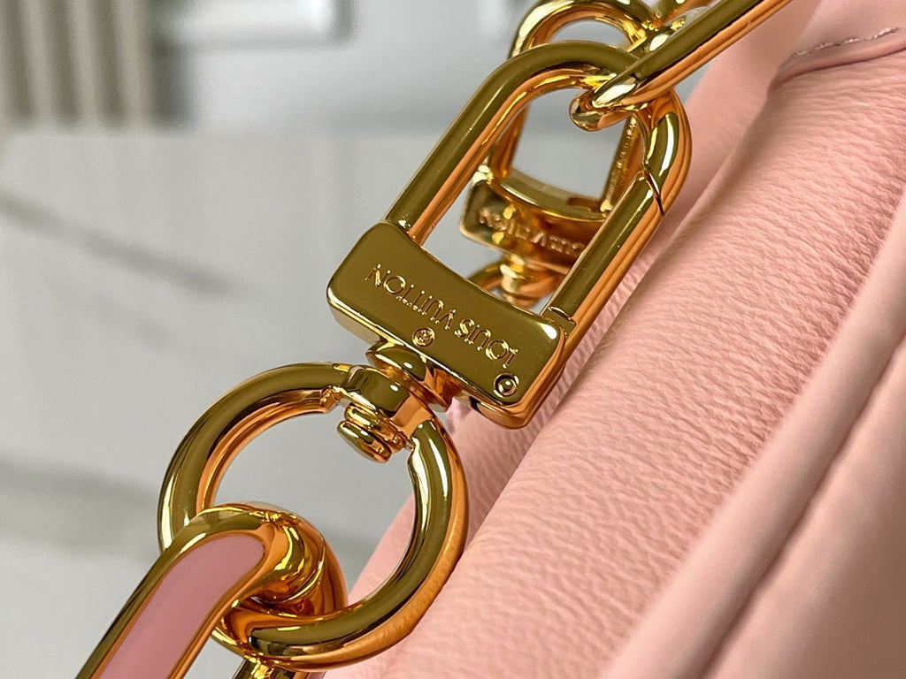 LOUIS VUITTON COUSSIN PM 26 IN JASMINE PINK MONOGRAM EMBOSSED LAMBSKIN