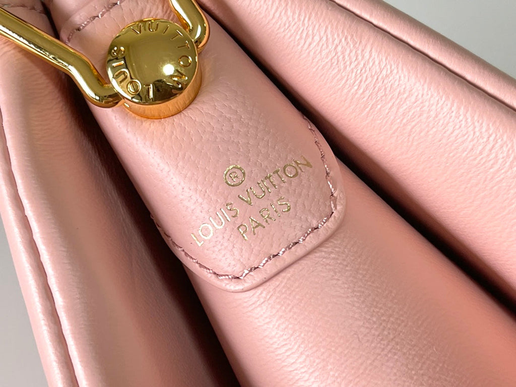 LOUIS VUITTON COUSSIN PM 26 IN JASMINE PINK MONOGRAM EMBOSSED LAMBSKIN
