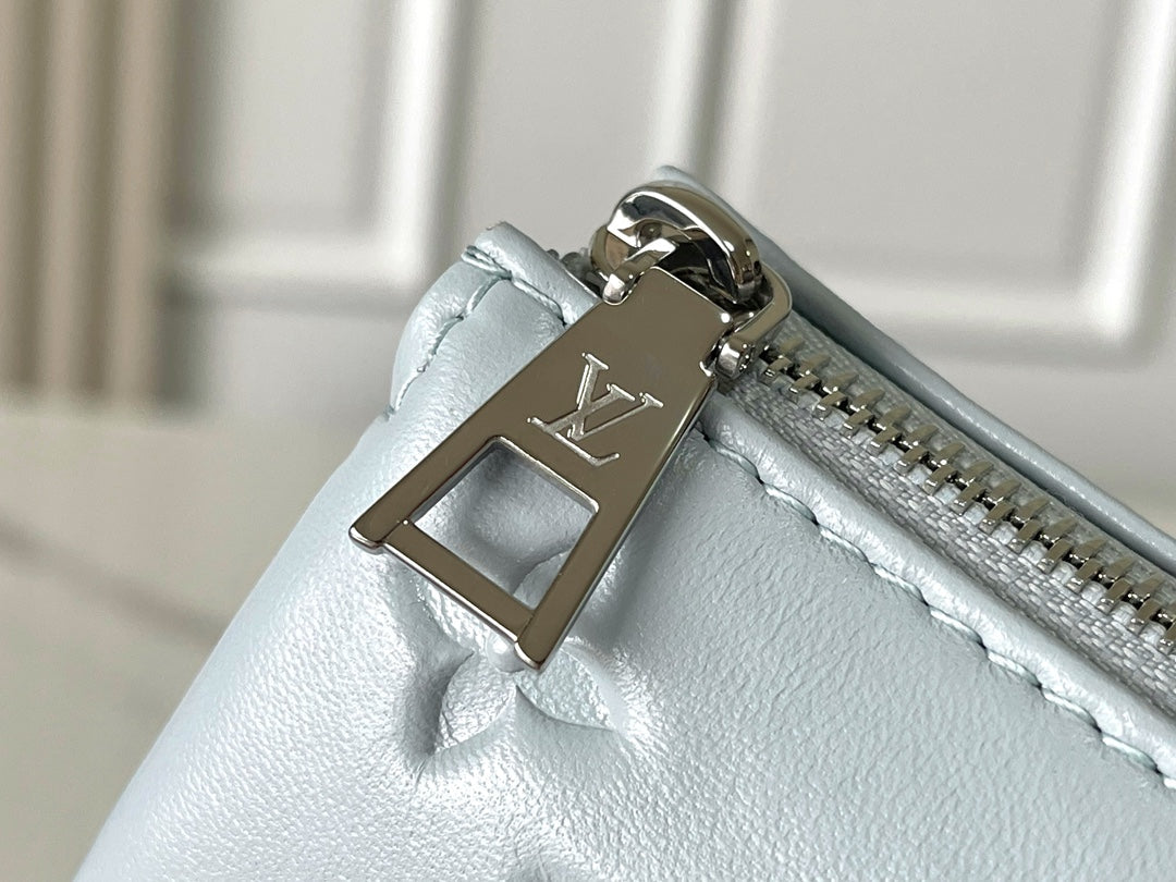 LOUIS VUITTON COUSSIN PM 26 IN GRAY MONOGRAM EMBOSSED LAMBSKIN