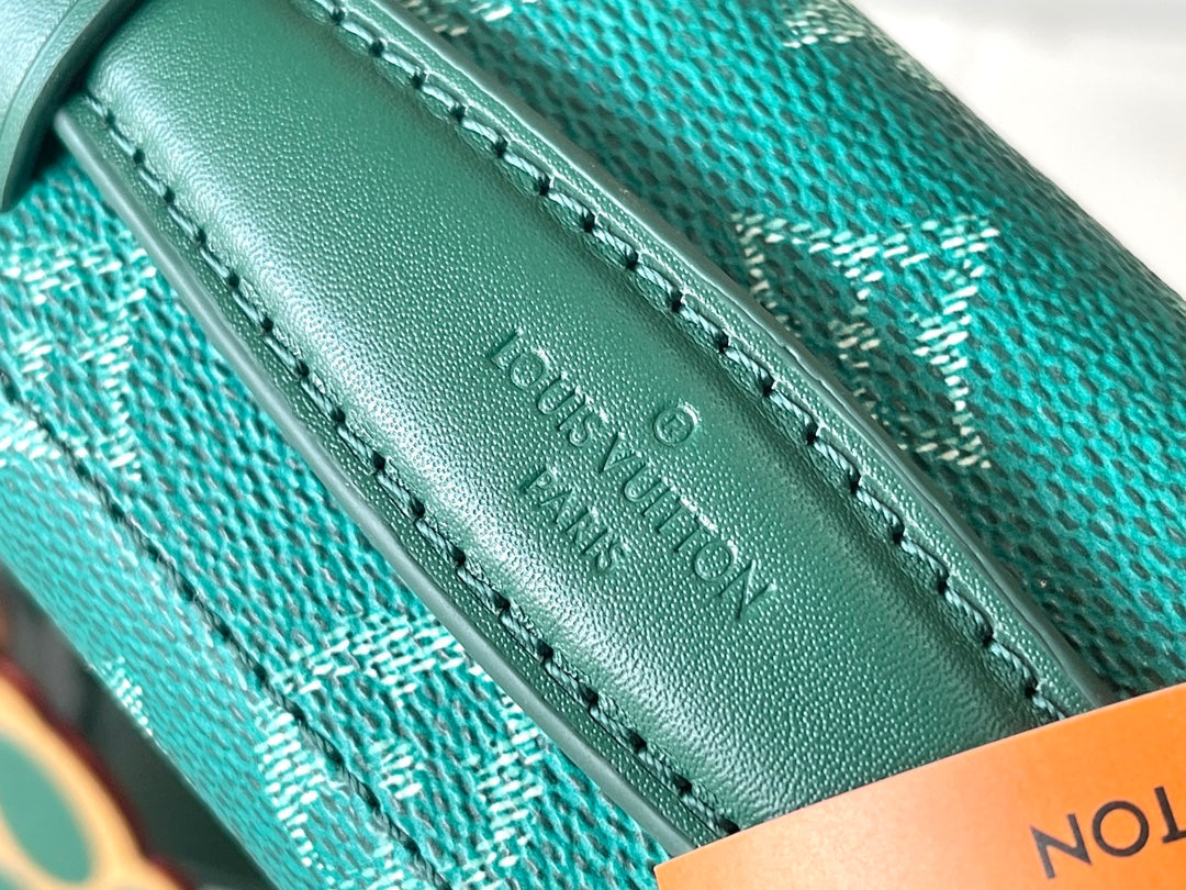 LOUIS VUITTON SOUL TRUNK 19 IN GREEN MONOGRAM HERITAGE CANVAS SILVER HARDWARE