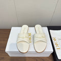 DIOR SANDAL 25S IN WHITE LAMBSKIN WITH GOLD HARDWARE