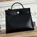 HERMES ZIP CABINE 31 BAG IN BLACK CALFSKIN