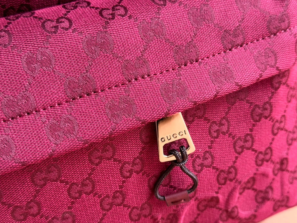 GUCCI LARGE TOTE BAG 45 IN WINE RED MONOGRAM CANVAS