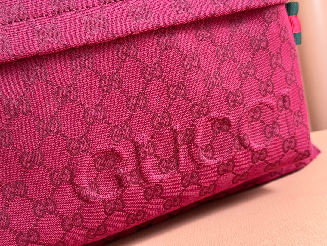 GUCCI LARGE TOTE BAG 45 IN WINE RED MONOGRAM CANVAS