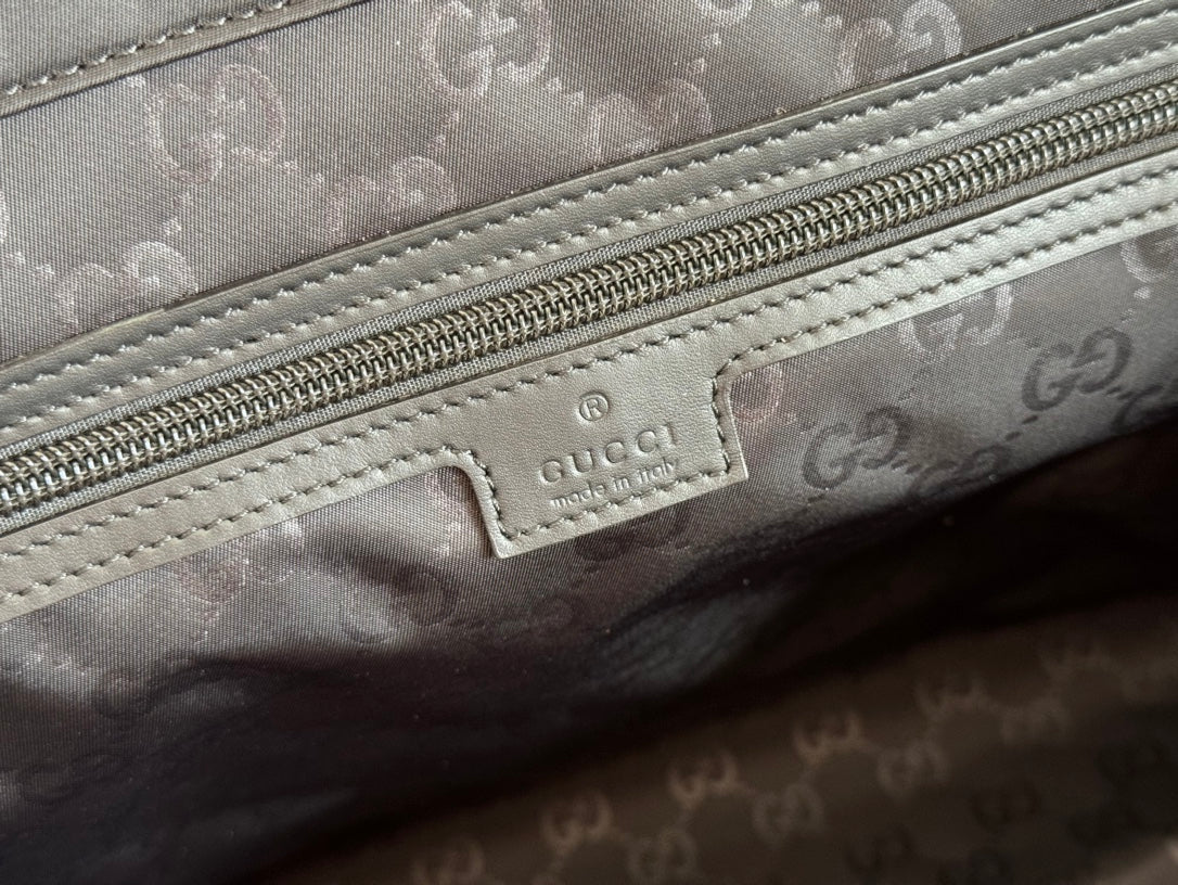 GUCCI WEB STRIPE-STRAP TOTE BAG 45 IN BLACK CANVAS