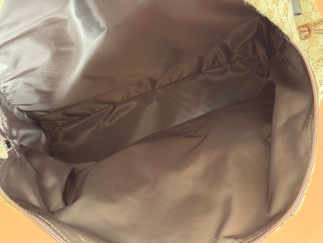 GUCCI MEDIUM BACKPACK 40 IN BEGE AND EBONY CANVAS