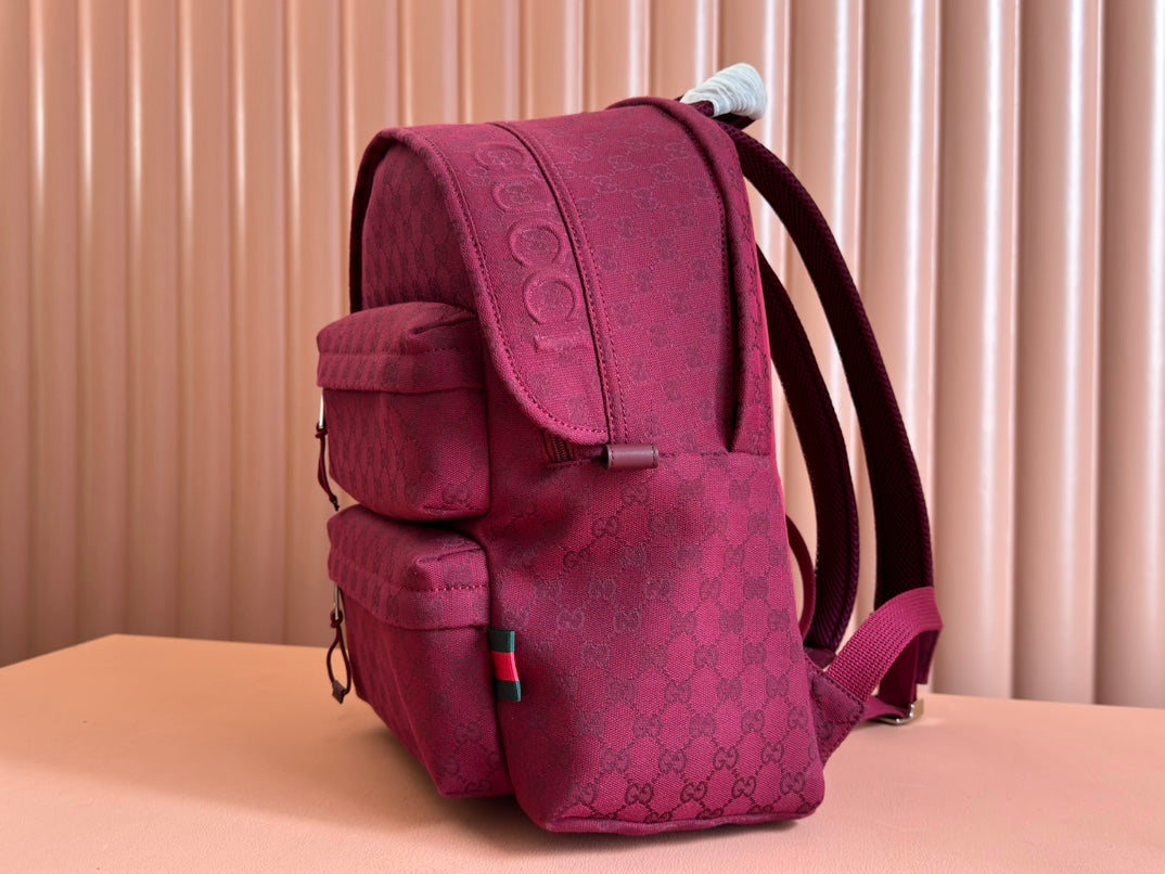 GUCCI MEDIUM BACKPACK 40 IN ROSSO ANCORA RED  CANVAS