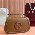 GUCCI BLONDIE LARGE TOP HANDLE BAG 32 IN BROWN CALFSKIN