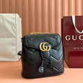 GUCCI MARMONT BACKPACK 20 IN BLACK CALFSKIN GOLD HARDWARE