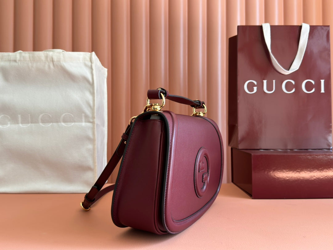 GUCCI BLONDIE LARGE TOP HANDLE BAG 32 IN ROSSO ANCORA RED CALFSKIN