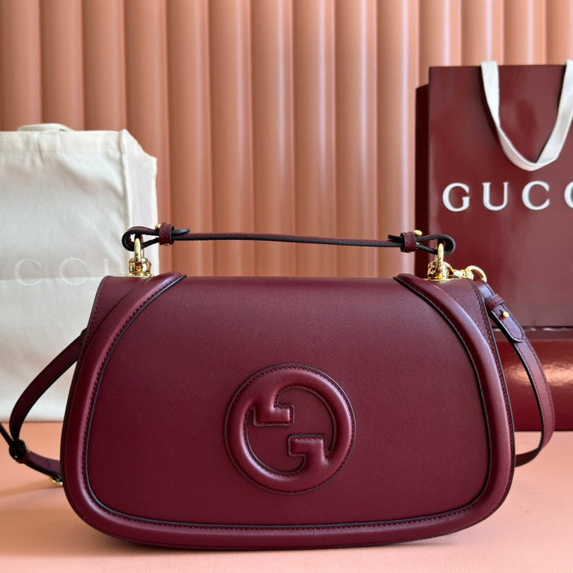 GUCCI BLONDIE LARGE TOP HANDLE BAG 32 IN ROSSO ANCORA RED CALFSKIN