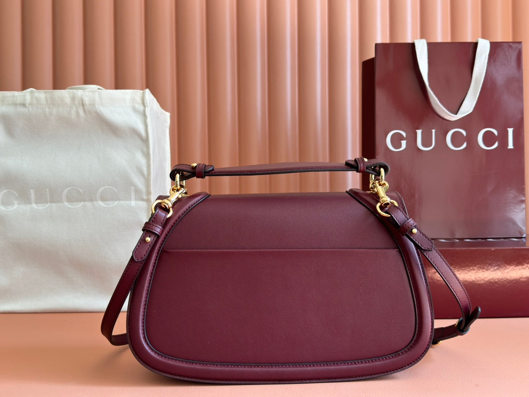 GUCCI BLONDIE LARGE TOP HANDLE BAG 32 IN ROSSO ANCORA RED CALFSKIN