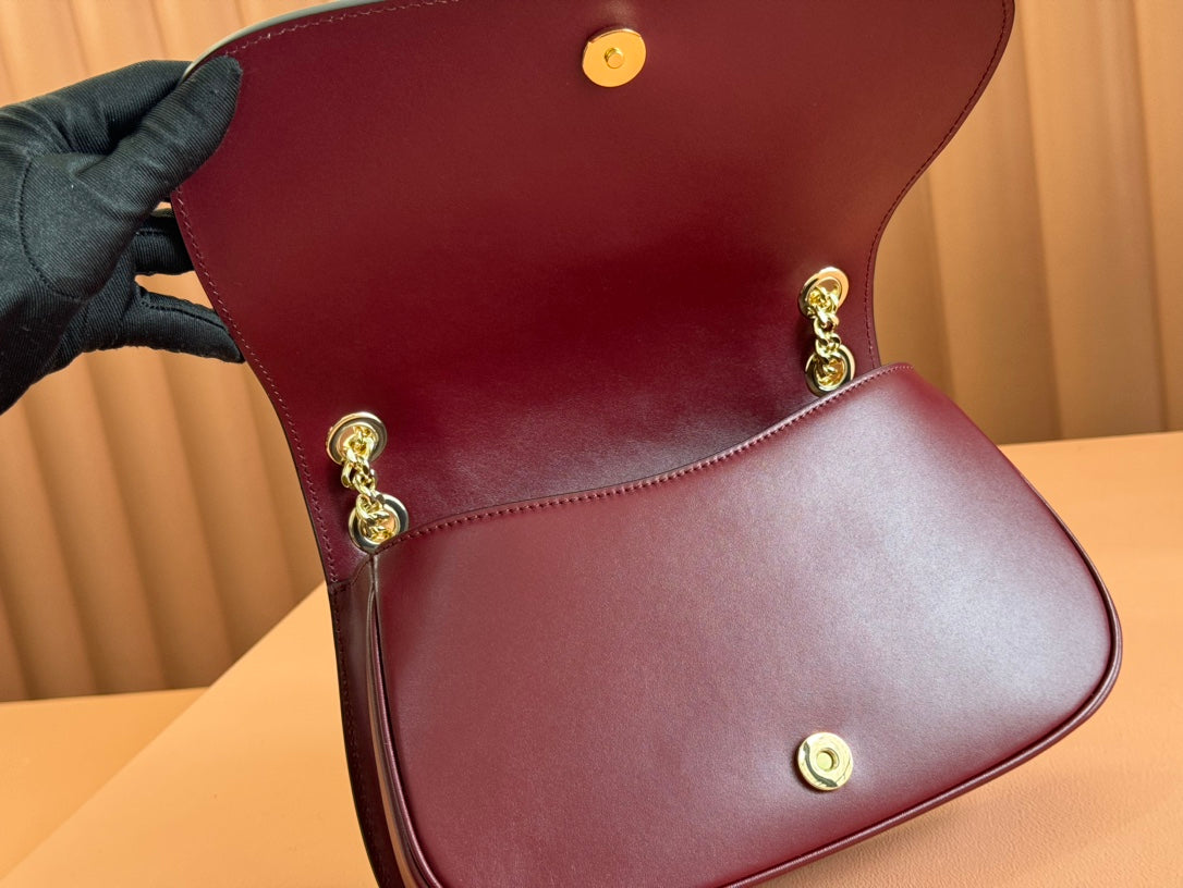 GUCCI 26S BLONDIE SHOULDER BAG 26 IN DARK RED CALFSKIN