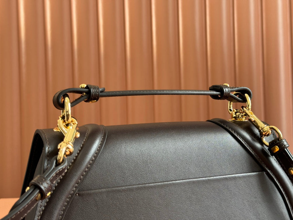 GUCCI BLONDIE LARGE TOP HANDLE BAG 32 IN DARK BROWN CALFSKIN