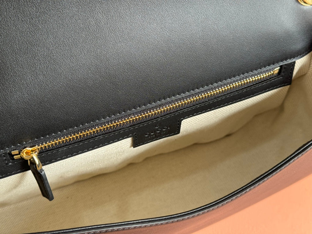 GUCCI BLONDIE LARGE TOP HANDLE BAG 32 IN BLACK CALFSKIN