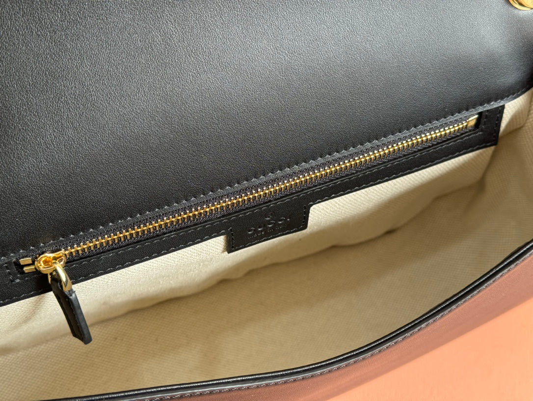 GUCCI BLONDIE LARGE TOP HANDLE BAG 32 IN BLACK CALFSKIN
