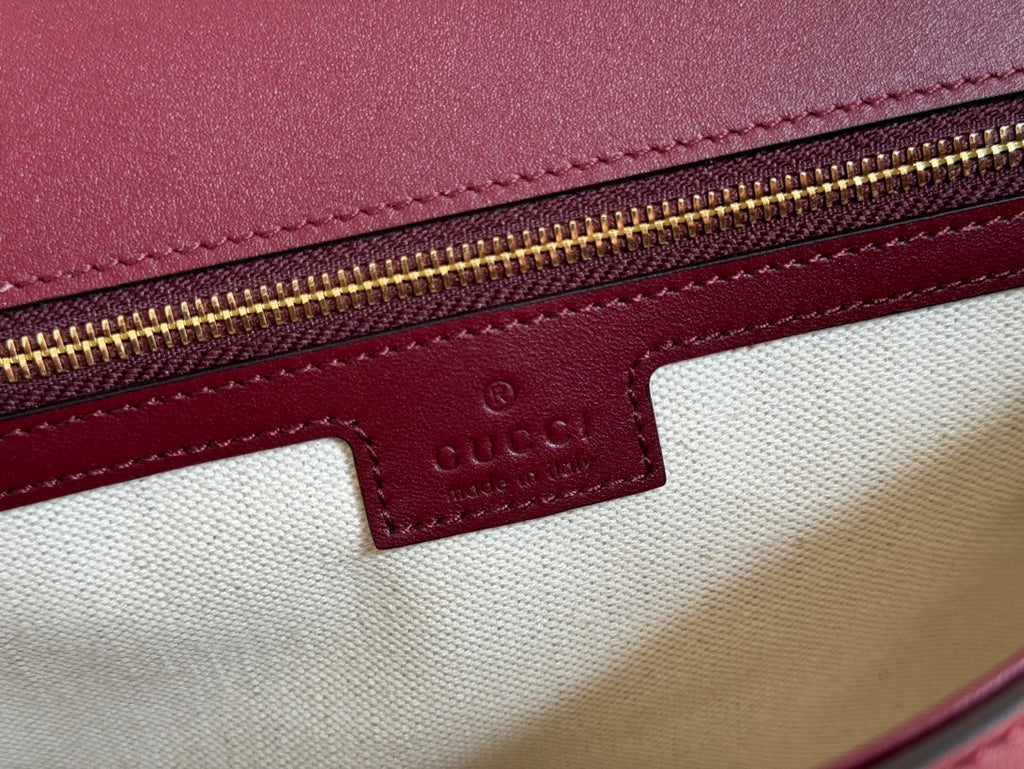 GUCCI 26S BLONDIE BAG 32 IN DARK RED CALFSKIN