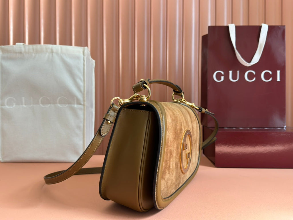 GUCCI 26S BLONDIE BAG 32 IN BROWN SUEDE