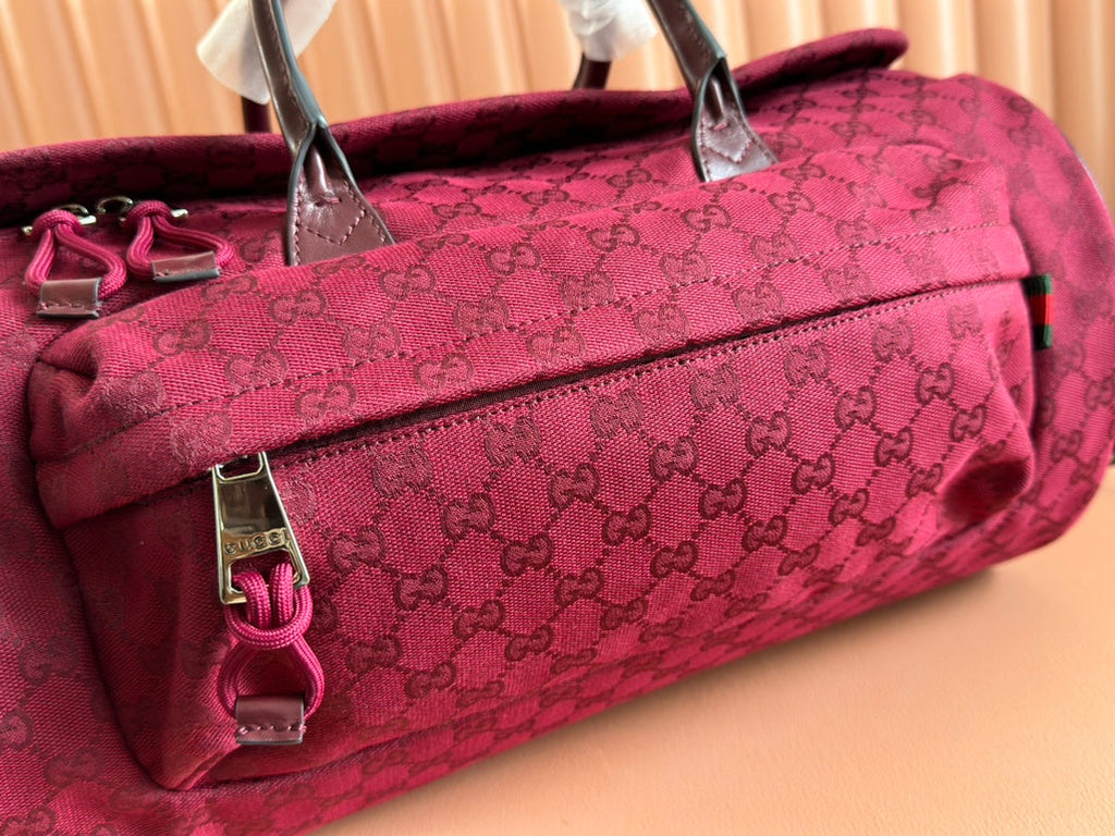 GUCCI SMALL DUFFLE BAG 42 IN ROSSO ANCORA RED  CANVAS