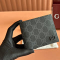 GUCCI INTERIOR  BI-FOLD WALLET 11 IN GREY CALFSKIN