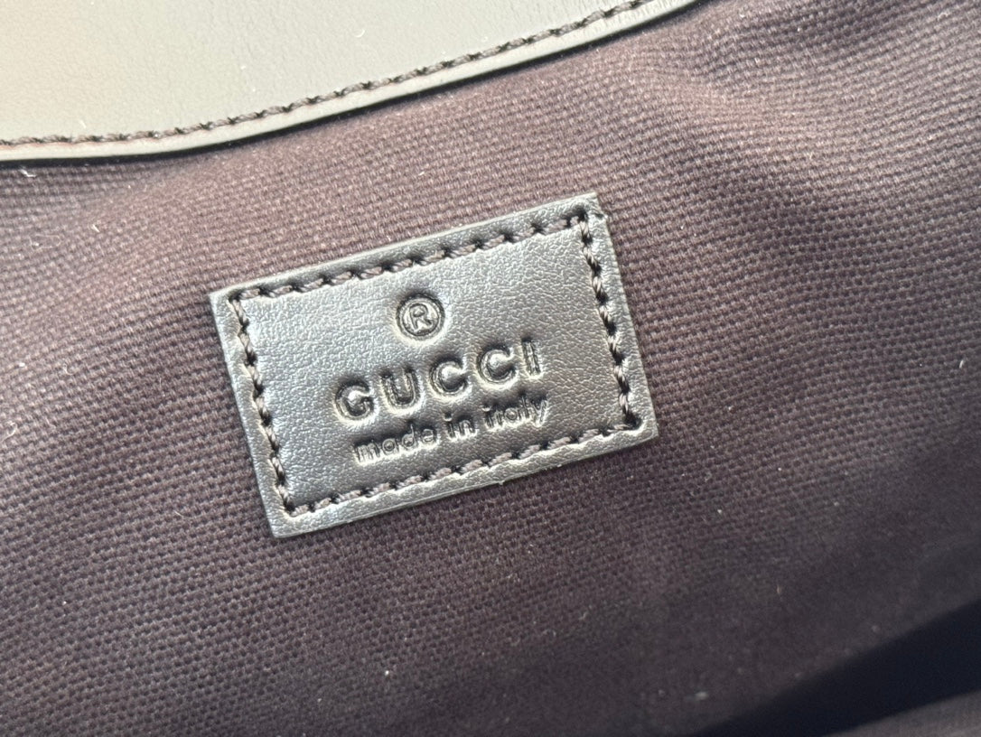 GUCCI LARGE BACKPACK JUMBO 41 IN GREY AND BLACK GRAINY  LAMBSKIN