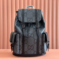 GUCCI LARGE BACKPACK JUMBO 41 IN GREY AND BLACK GRAINY  LAMBSKIN