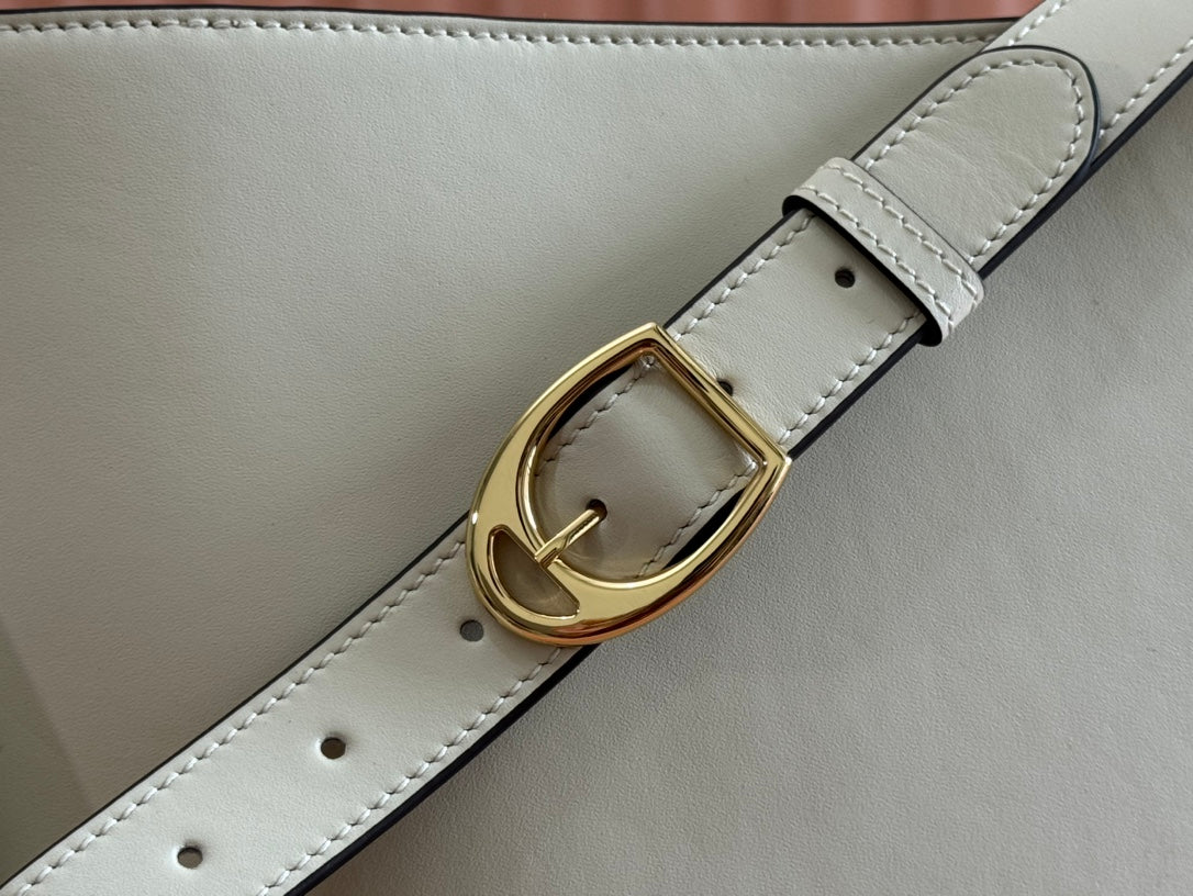 GUCCI 73 MEDIUM BUCKET BAG 27.5 IN OFF WHITE SMOOTH CALFSKIN