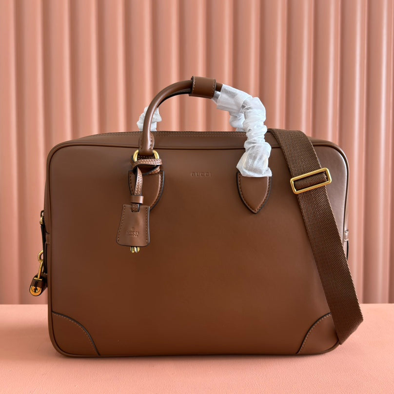 GUCCI MEDIUM BRIEFCASE 40 IN BROWN CALFSKIN