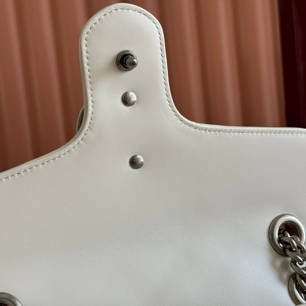 GUCCI MARMONT SMALL SHOULDER BAG 26 IN OFF WHITE LAMBSKIN