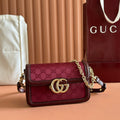 GUCCI GO SMALL SHOULDER BAG 21.5 IN ROSSO ANCORA RED  CANVAS