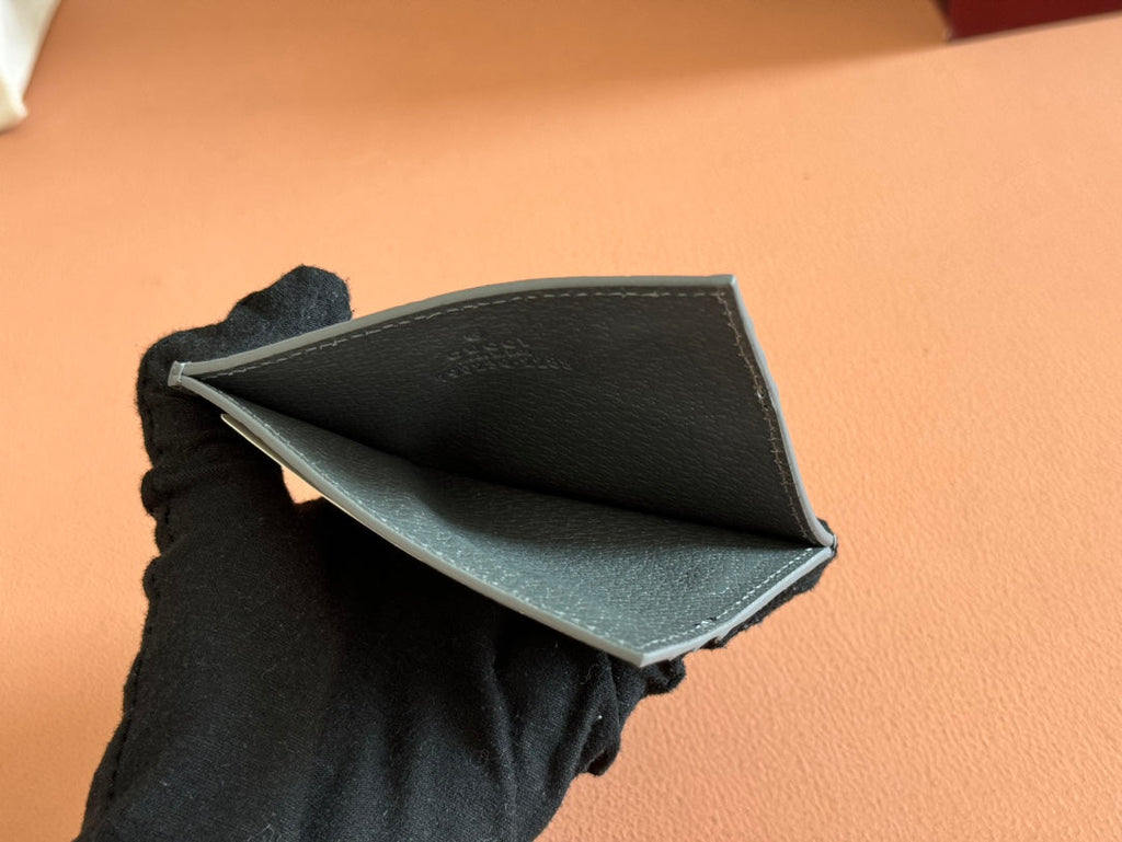 GUCCI CARD CASE 10 IN GREY  CALFSKIN