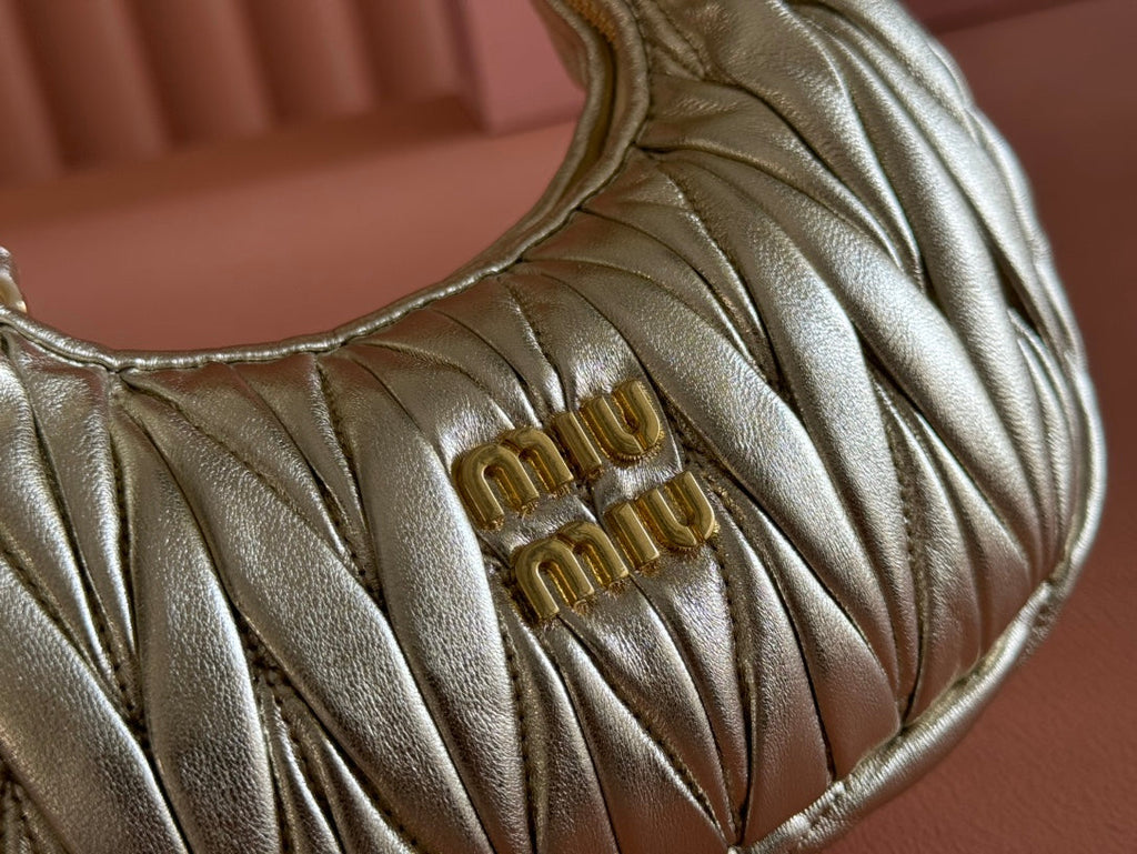 WANDER MATELASSÉ NAPPA MINI BAG 18 IN GOLDEN LAMBSKIN