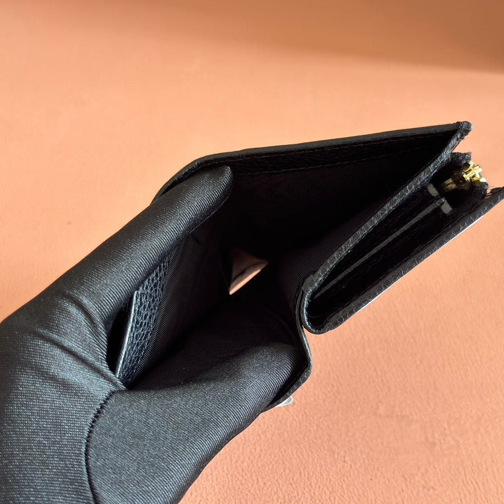 GUCCI MARMONT SMALL WALLET 11 BLACK IN CALFSKIN