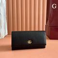 GUCCI MARMONT CONTINENTAL WALLET 19 BLACK IN CALFSKIN