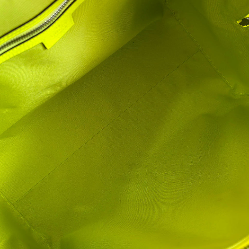 GUCCI CHROMA LARGE DUFFLE BAG 45 LIME GREEN IN  MONOGRAM CANVAS