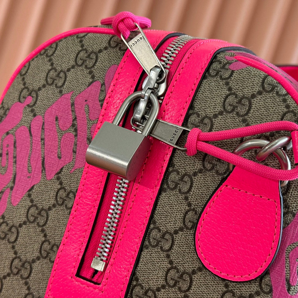 GUCCI CHROMA LARGE DUFFLE BAG 45 PINK IN  MONOGRAM CANVAS