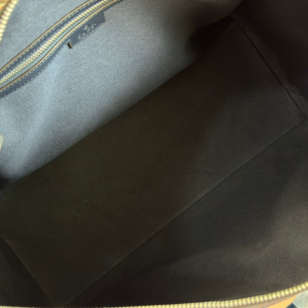 GUCCI CHROMA LARGE DUFFLE BAG 45 BLUE IN  MONOGRAM CANVAS