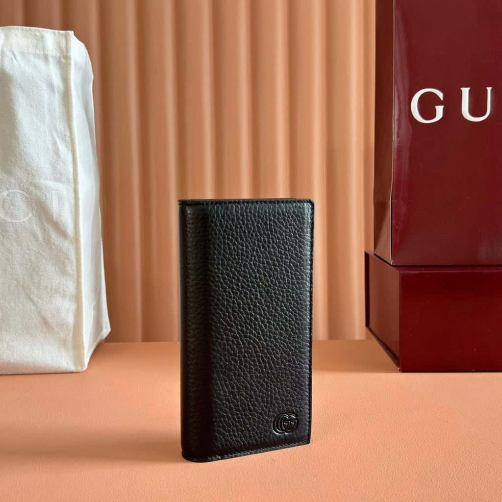 GUCCI LONG CARD 19 BLACK IN CALFSKIN CASE WITH  LOGO