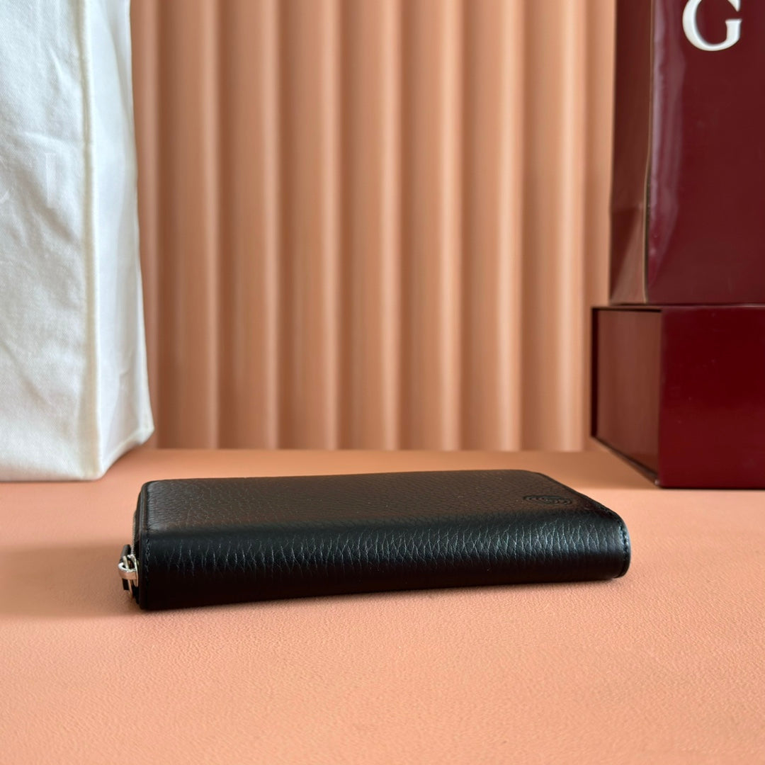 GUCCI MARMONT 19 LONG WALLET IN BLACK CALFSKIN SILVER HARDWARE